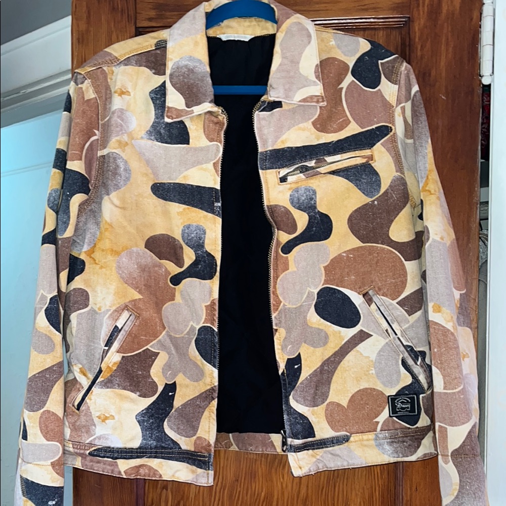 Zara Brown Tan Cream Camouflage Utility Jacket Nwot